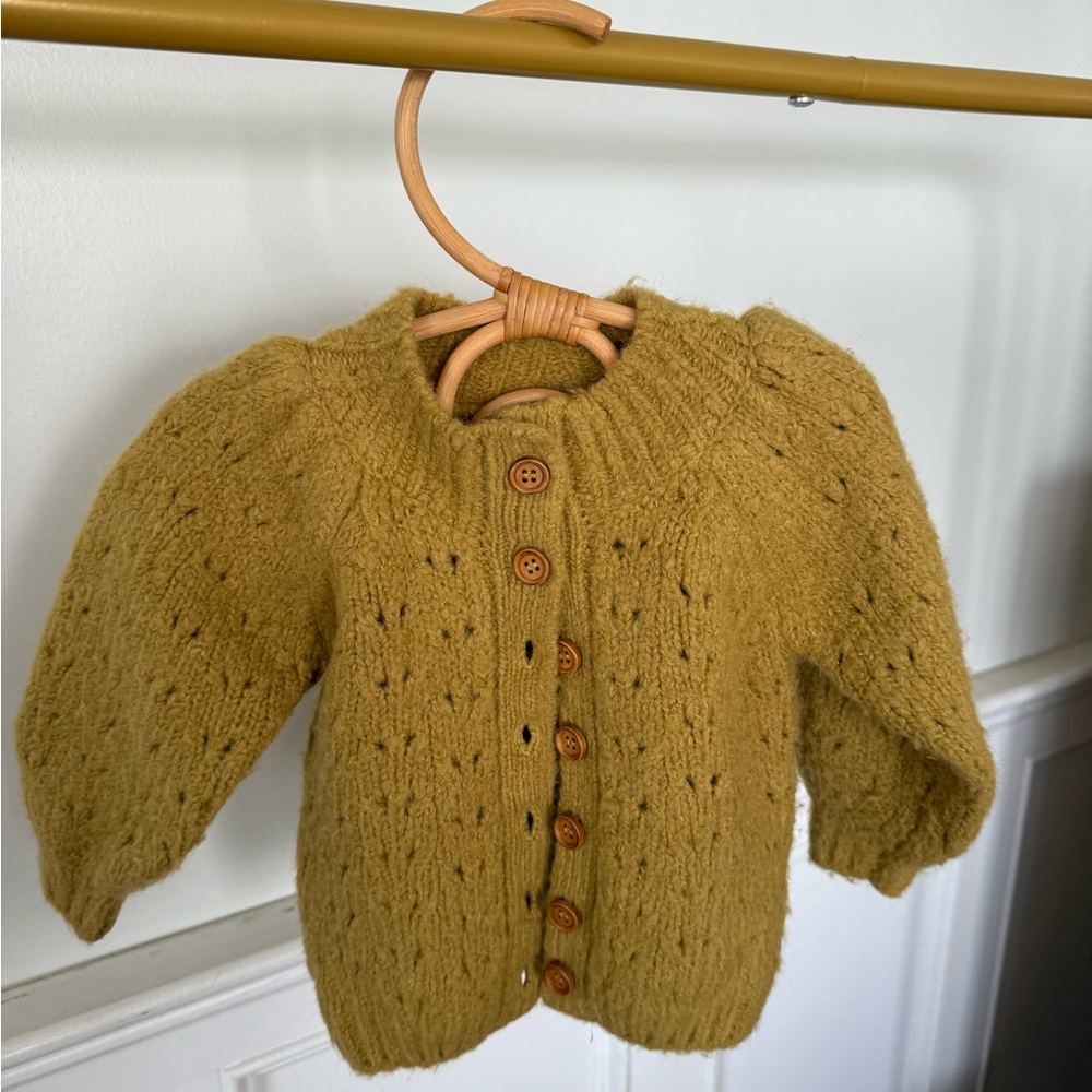 Rylee + Cru Mustard Knit Kids Cardigan